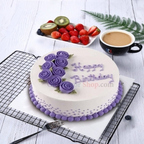 Purple Roses Vanilla Cake Cakes Online Delaware
